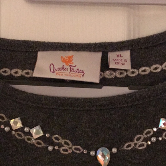 Quacker Factory Top XL Grey - Picture 3 of 4